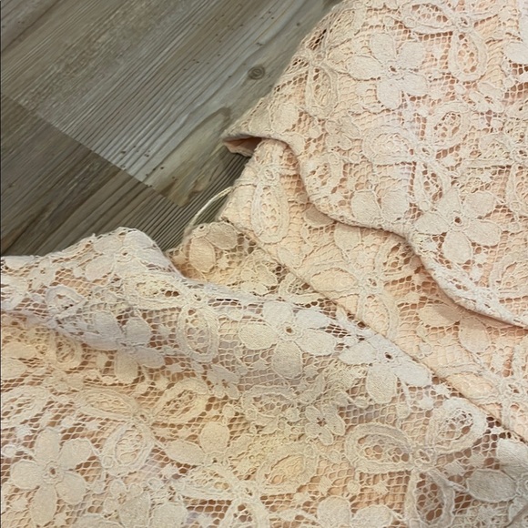 Peach A-line Mini lace Dress with round  Neck for Wedding Guest XS - Picture 11 of 11